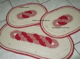 Passadeira - ELOS - cru e vermelho - 3 pçs